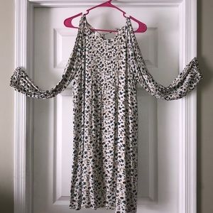 Old Navy Cream Dress with Blue Floral Pattern